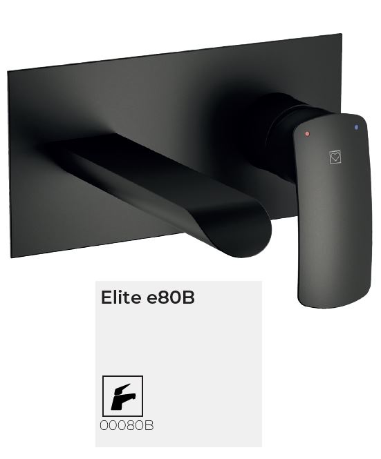 Elite e80B Unterputz-Waschtischbatterie druckfest black