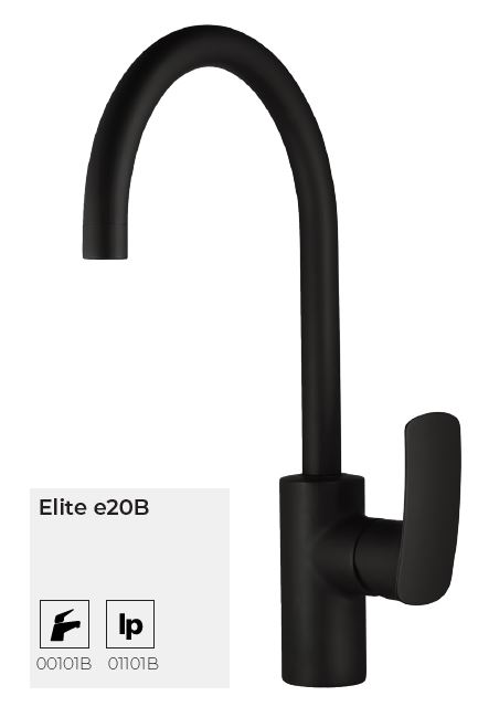 Elite e20B, Küchen-Einhebelmischer black, drucklos