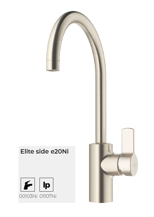 Elite side e20Ni Küchen-Einhebelmischer druckfest nickel bebürstet