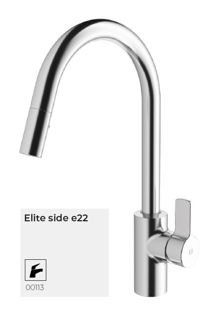 Elite side e22 Küchen-Einhebelmischer mit Auszugsbrause druckfest