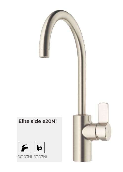 Elite side e20Ni Küchen-Einhebelmischer nickel gebürstet, drucklos