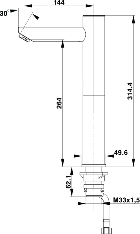 Fresh IR f12 Sensor-Waschtischarmatur - erhöhte Version - 9 Volt