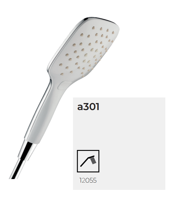 Bella a301 Brausekopf weiß, 3-fach verstellbarer Wasserstrahl