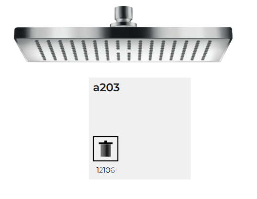 Head shower a203Kopfbrause 260x200mm, ABS eckig (Raindance)